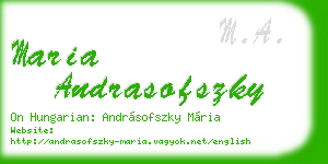 maria andrasofszky business card